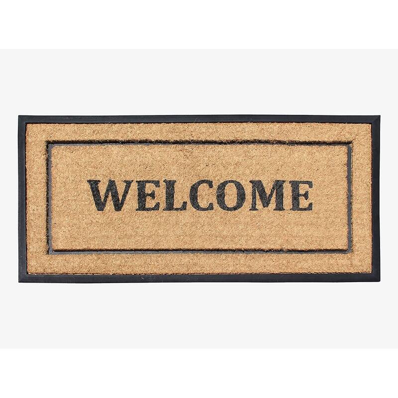 A1HC Entrance Door Mats, 24" x 48", Durable Large Outdoor Rug, Rubber
